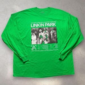 Linkin Park From Zero World Tour 2025 Green Long Sleeve Shirt Mens 2XL XXL